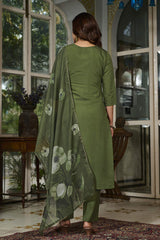 Embroidared Viscose Chanderi Kurta Set