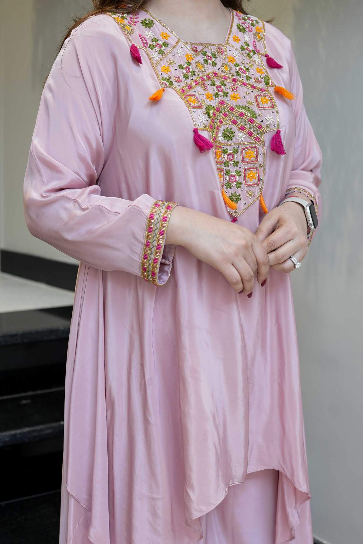 Embroidery French Crepe Kurta Set