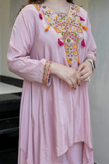 Embroidery French Crepe Kurta Set