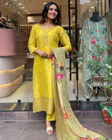 Embroidery Viscose Organza Kurta Set