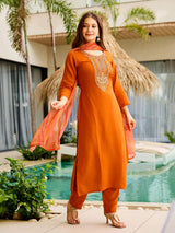 Embroidared Rayon Kurta Set