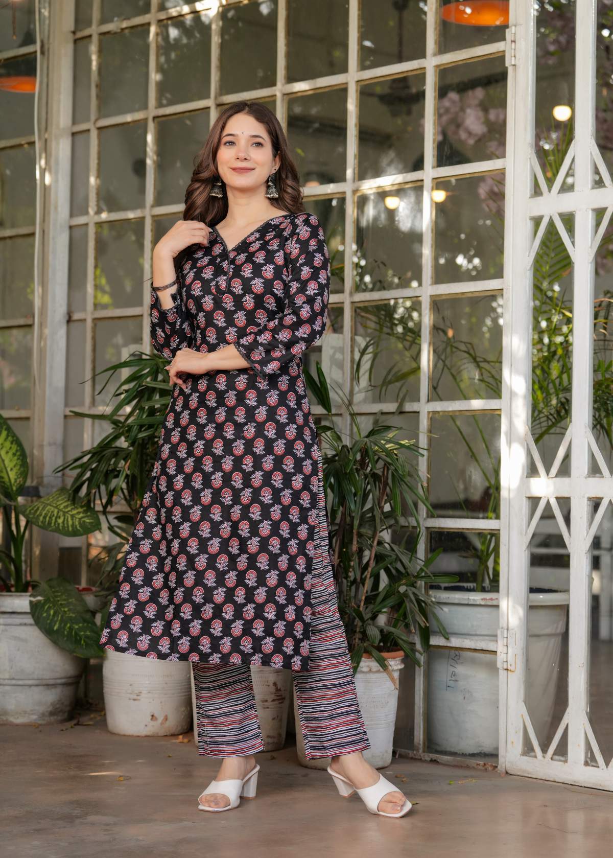 Printed Pure Cotton Kurta Set