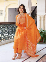 Embroidared Cottan Printed Kurta Set