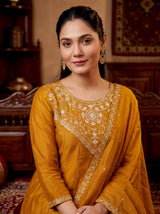 Embroidared Vichitra Silk Kurta Set