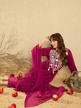 Embroidared Viscose Chanderi Kurta Set