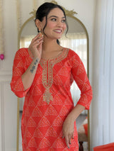 Embroidery French Crepe Kurta Set