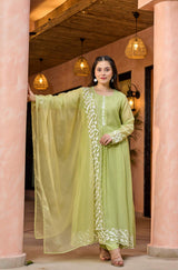 Embroidared Chanderi Silk Kurta Set