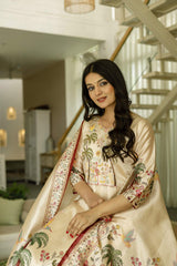 Embroidared Beads Viscose Assam Silk Kurta Set