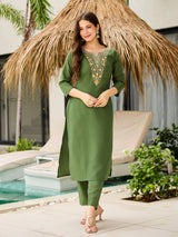 Embroidared Rayon Kurta Set
