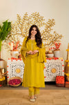 Embroidared Viscose Satin Kurta Set