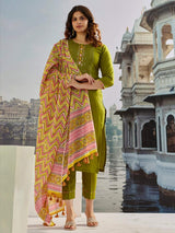 Embroidery Muslin Cotton Kurta Set