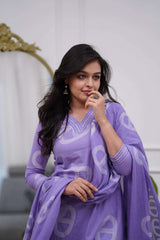 Blue Embroidared Chanderi Silk Kurta Set