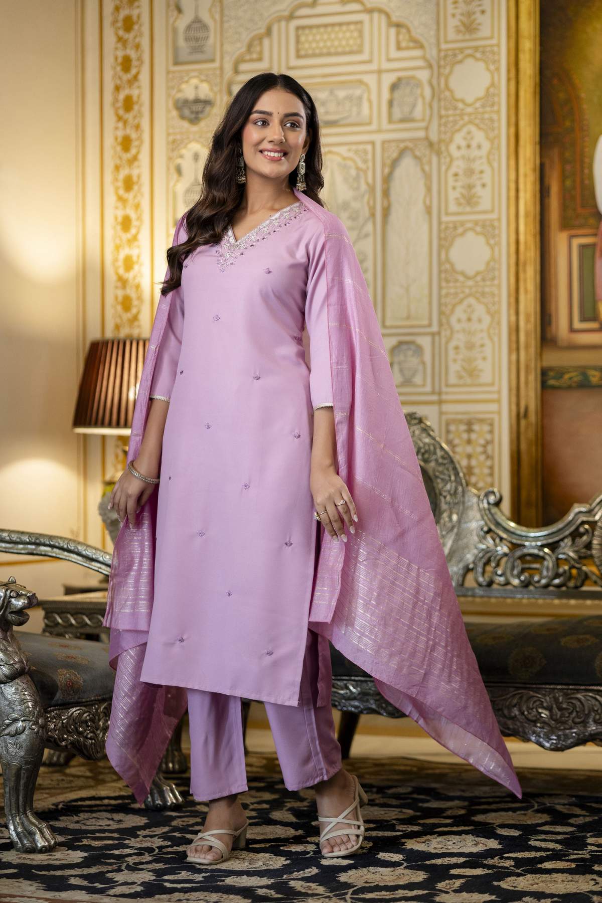 Embroidared Viscose Rayon Kurta Set