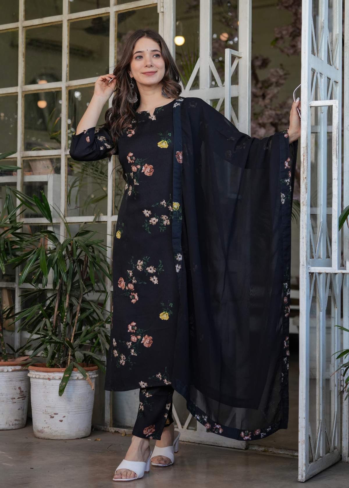 Printed Silk Blend Kurta Set