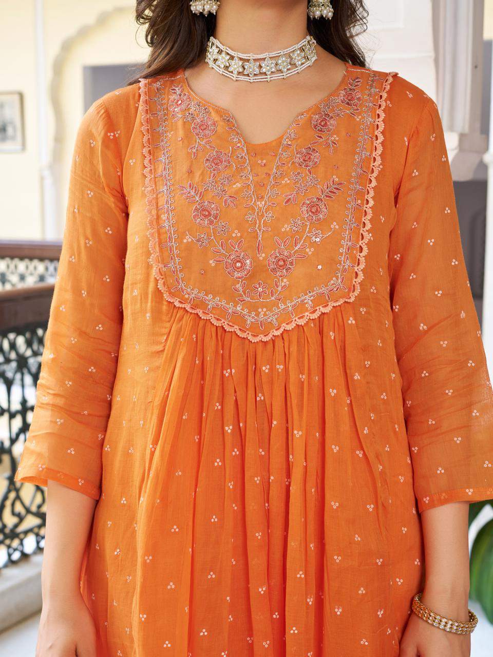 Embroidared Cottan Printed Kurta Set