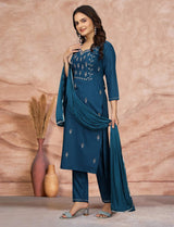 Embroidery Cottan Blend Kurta Set