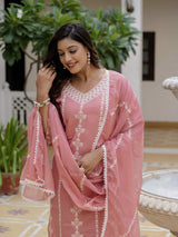 Embroidery Roman Silk With Cotton Lining Kurta Set