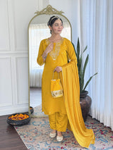 Embroidery Viscose Chanderi Kurta Set