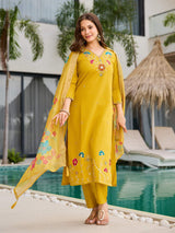 Embroidared Beads Viscose Gadhwal Kurta Set