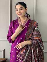 Embroidery Viscose Chanderi Kurta Set