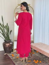 Embroidery Viscose Chanderi Kurta Set