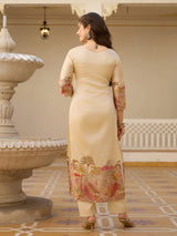 Embroidared Beads Viscose Assam Silk Kurta Set