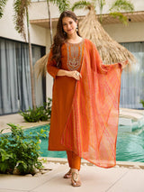 Embroidared Rayon Kurta Set