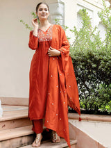 Embroidared Viscose Rayon Kurta Set