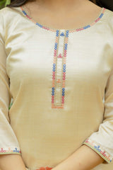 Embroidared Beads Viscose Assam Silk Kurta Set