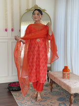 Embroidery French Crepe Kurta Set