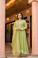 Embroidared Chanderi Silk Kurta Set