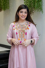 Embroidery French Crepe Kurta Set