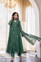 Embroidared Chanderi Silk Kurta Set
