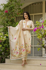 Embroidared Beads Viscose Assam Silk Kurta Set