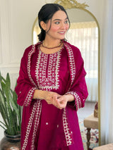 Embroidery Cp Vichitra Kurta Set