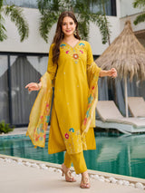 Embroidared Beads Viscose Gadhwal Kurta Set