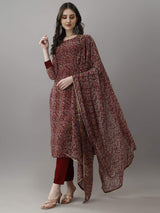 Embroidared Faux Georgette Kurta Set