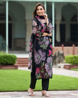 White Embroidery Georgette Kurta Set