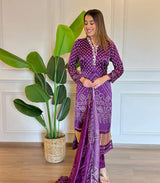 Position Print With Embroidery Viscose Kurta Set