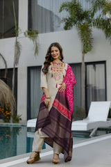 Embroidared Viscose Simmer Kurta Set