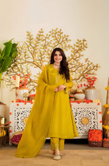 Embroidared Viscose Satin Kurta Set