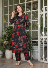 Printed Silk Blend Kurta Set
