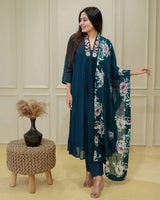 Embroidared Chinnon Kurta Set