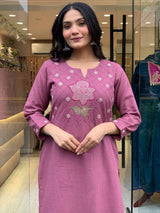 Embroidared Cottan Kurta Set