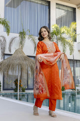 Embroidared Jacquard Butti Kurta Set