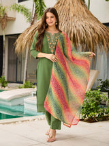 Embroidared Rayon Kurta Set