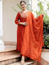 Embroidared Viscose Rayon Kurta Set