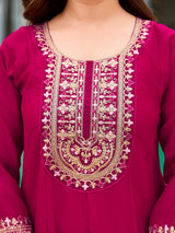 Embroidery Cp Vichitra Kurta Set