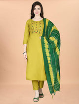 Embroidery Cotton Blend Kurta Set