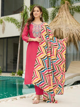 Embroidared Rayon Kurta Set